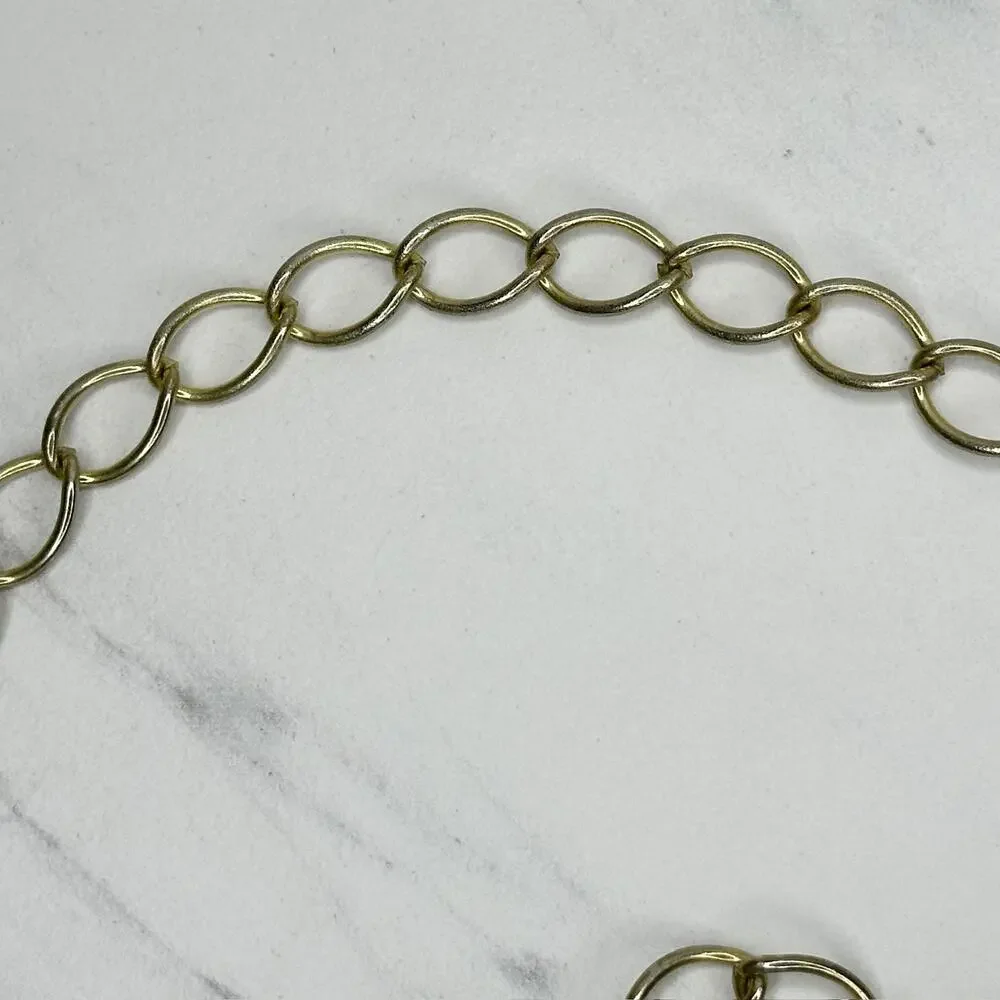Simple Gold Tone Metal Chain Link Belt Basic Adjustable One Size (OS) ✨